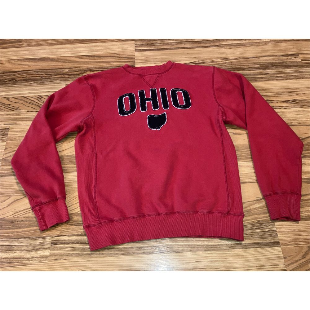 OHIO MENS RED WORDMARK LONG SLEEVE‎ CREW SWEATSHIRT Ohio St.